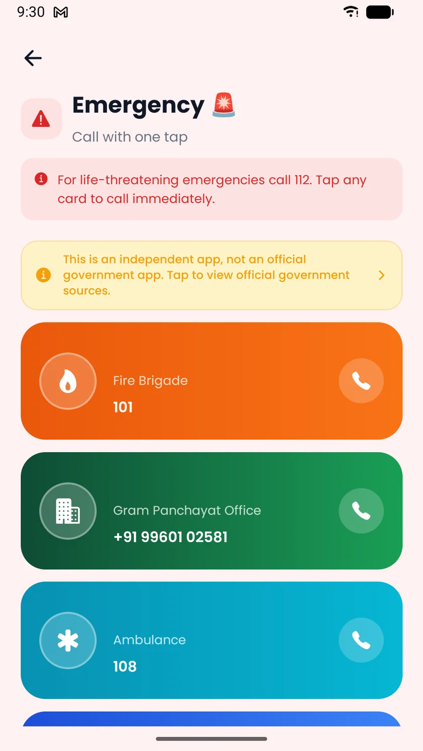 Emergency contacts