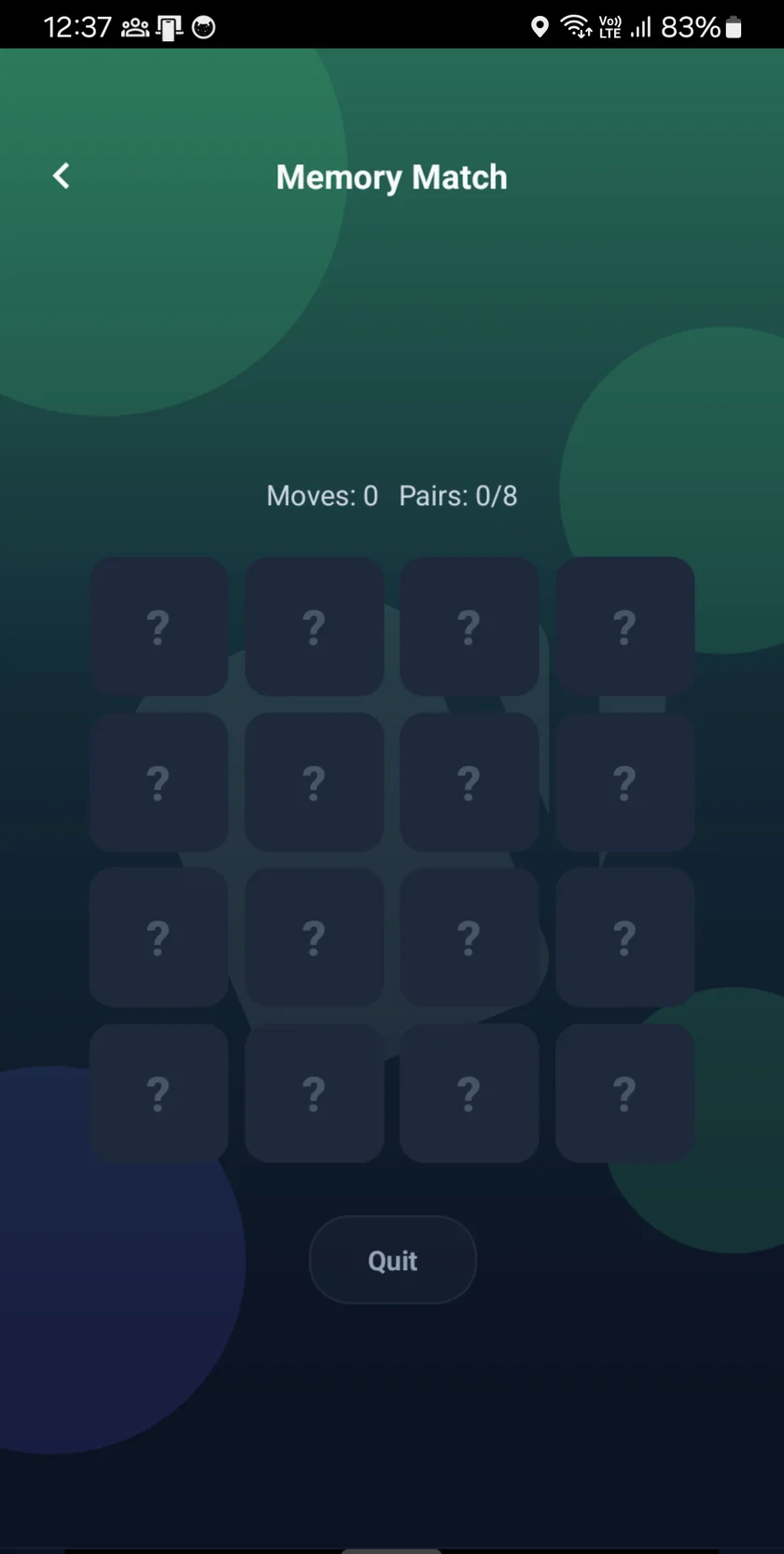 PlaySmart Memory Match gameplay